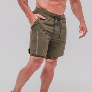 Pantalones Cortos Deportivos Casuales para Hombre de Doble Capa de la Mejor Calidad, Cintura Elástica Cómoda, Diseño Sólido, Ecológicos, de Secado Rápido y Transpirables - Product Image 3