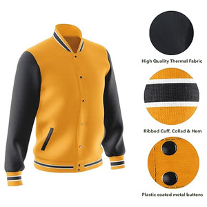 Chaqueta universitaria de manga larga para hombre de último diseño, chaqueta de trabajo a prueba de viento transpirable impermeable frontal personalizable en amarillo y negro - Product Image 4