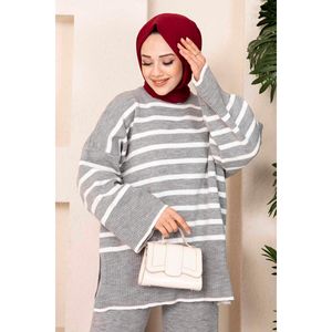 Ensemble Tricot Hijab Oversize Gris - Product Image 2