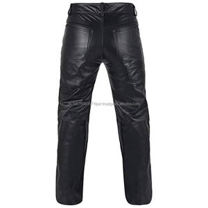 Pantalon en similicuir PU noir pour homme, coupe slim, extensible, style motard, nouveau design personnalisé - Product Image 4
