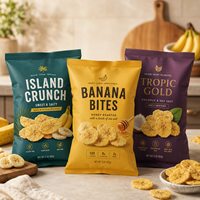 Sachets personnalisés à fermeture arrière pour chips de banane, chips de pommes de terre, emballages de snacks, sacs d'emballage alimentaire imprimés sur mesure