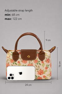 Custom Logo Women's Floral <b>Canvas</b> <b>Mini</b> Tote Bag Vintage Top Handle Handbag OEM ODM - Product Image 5