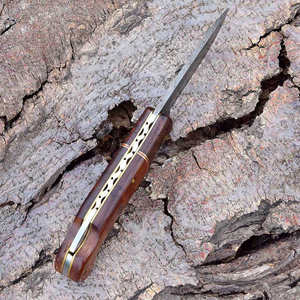 Couteau pliant en acier damas à chaud couteaux de chasse en plein air en gros - Product Image 4