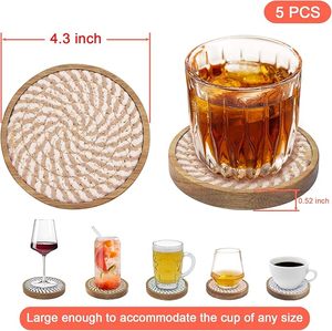 Latest Breaded Cotton Rope and Wooden <b>Table</b> <b>Coaster</b> for Wedding Birthday Parties Banquets Decoration Beaded <b>Table</b> <b>Coaster</b> - Product Image 6