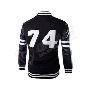 Men's Slim-Fit College-Baseball Letterman Bomber Varsity Jacket Coat Outdoor Fashion Street Wear Leather Sleeve For Students - Product Image 2