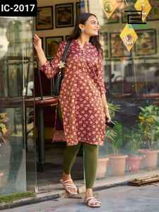 Colecciones de ropa india y pakistaní Simple Simmer Silk Kurtis Tallas grandes Casual y uso diario Impreso Kurtis - Product Image 5