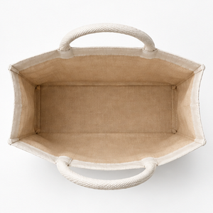 Bolsa de Lona Natural de Jute con Asas de Cuerda, 16 × 13 × 6 Pulgadas, Logotipo Personalizado, Bolsa de Regalo Reutilizable para Compras - Product Image 5