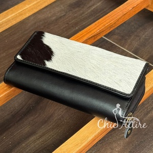 Portefeuille en cuir de vachette fait à la main personnalisé pour les femmes de haute qualité véritable sac à main en cuir de vachette Style occidental pochette carte de crédit portefeuille - Product Image 1