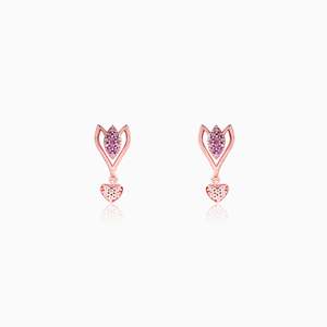 Delicados Pendientes de Oro Rosa con Diseño de Crocus en Flor, Creados con un Tema Floral Romántico para Mujeres Modernas - Product Image 3