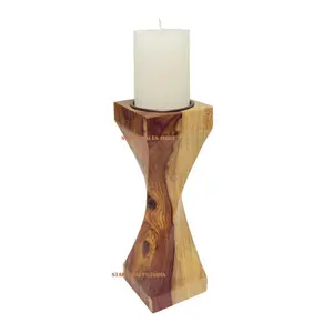Hot Selling Top Trending Decorative Wood Candle Stand Pillar Candle Holder Most Creative Environmental Friendly Tea Light Holder