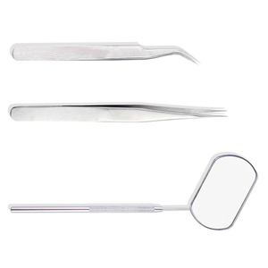 Eyelash Extension <b>Mirror</b> <b>Hand</b> <b>Held</b> Stainless Steel Tweezers And Accessories Custom Packing Silver Color - Product Image 4