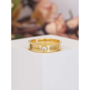 Anillo de diamante chapado en oro de 18 quilates ajustable de 0,2 quilates hecho para él - Product Image 3
