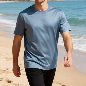 Camiseta Casual Premium Brillante al por Mayor, Nueva Moda, 200gsm, Algodón Mercerizado, Jersey Transpirable, Camiseta Vintage de Alta Calidad - Product Image 2