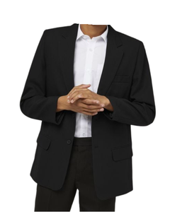 Blazer gris pour homme en mélange de laine, simple boutonnage, col à revers, coupe droite, infroissable, style britannique - Product Image 3