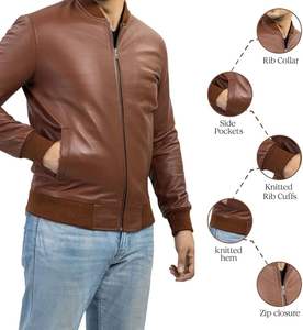 Obtenga chaquetas de cuero con estilo personalizadas para hombres con mangas largas, perfectamente adaptadas para adaptarse a su presupuesto para cualquier evento - Product Image 5