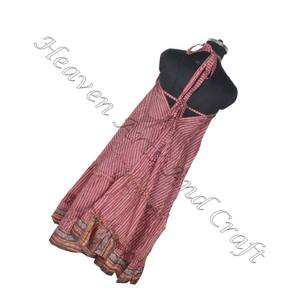 Robes en soie d'art bohème pour femmes vêtements de plage imprimé floral taille libre vêtements pour femmes hippy boho fabricant et exportateur de femmes - Product Image 6