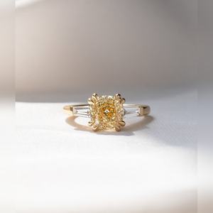 Bague de fiançailles en diamant taille coussin, prix d'usine, vente chaude, 10K 14K 18K argent platine or, sertie, bijoux de mariage - Product Image 6