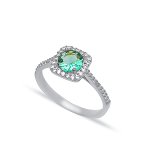 Paraiba CZ ทรงสี่เหลี่ยม 925 แหวนเงินสเตอร์ลิงเครื่องประดับขายส่ง 925 เครื่องประดับเงินสเตอร์ลิงเครื่องประดับแฮนด์เมด - Product Image 4