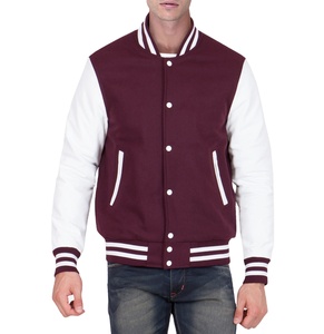 Men's Winter Lightweight Wool Varsity Jacket Front <b>Button</b> Decoration Custom Logo CollegeBaseballjacket for men DDP Shipping - Product Image 1