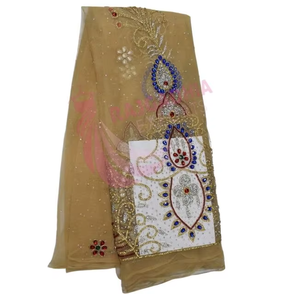 Nouvelle dentelle de tulle française africaine de luxe 2026, dentelle noire faite à la main, dentelle de voile perlée pour robes - Product Image 4