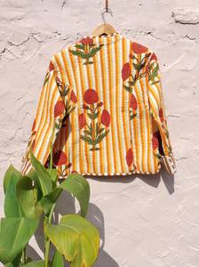 Chaquetas Kantha de seda de algodón Premium indio lujosa moda acolchada para mujer tradicional bordado a mano acolchado - Product Image 4