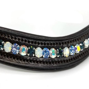 Brida de cuero hecha a mano para caballos, banda para la frente con cristales, pedido a granel, banda para la frente de cuero acolchada elegante, fabricante indio, proveedor - Product Image 4