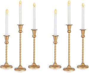 Ensemble de trois bougeoirs en métal martelés en cuivre, dessus de Table décoratif traditionnel indien fait à la main, ensemble de trois bougeoirs en métal - Product Image 6