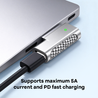 Adaptateur de charge rapide magnétique USB C 5A 100W pour ordinateur portable, convertisseur PD Trigger Type-C, double LED, coque en alliage de zinc blanc YZNRR