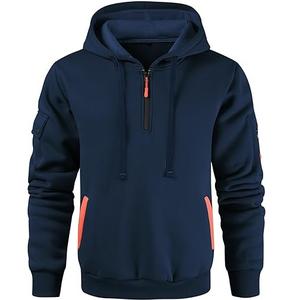 Sweat à capuche d'hiver surdimensionné à fermeture éclair sur mesure 500GSM poches kangourou en polaire double couche poids lourd - Product Image 1