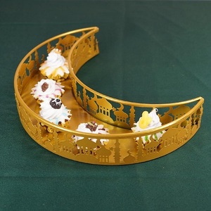 Plateau de service en métal doré Eid Mubarak, étoile de lune, pour vaisselle, Dessert, aliments, vente en gros, haute qualité, Ramadan 2023 - Product Image 2