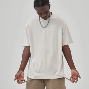 Camiseta holgada de algodón 100% al por mayor para hombre nuevo estilo top de gran tamaño para Primavera Verano diseño de punto a rayas informal personalizable - Product Image 6