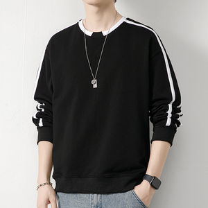 Sweat-shirt décontracté grande taille de marque à la mode manches lâches couleur contrastante OEM 300 GSM sweats à capuche et sweat-shirts solides - Product Image 4