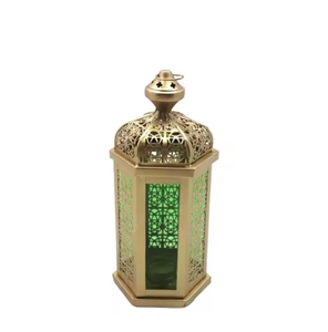 Lanterne suspendue marocaine de qualité supérieure couleur or lanterne intérieure et extérieure pour la décoration de mariage arrivée chaude - Product Image 1