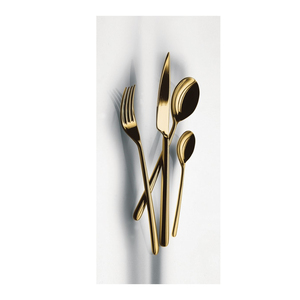 Ensemble de 4 couverts en acier inoxydable, couverts en argenterie brillante polie miroir, y compris fourchette, cuillère, couteau à beurre - Product Image 1