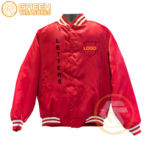 Chaqueta universitaria acolchada de alta calidad con bordado de satén alfa, personalizada para fraternidades griegas, transpirable, de seda para otoño, con cuello alto. - Product Image 3