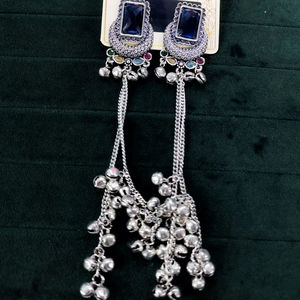 Fashions <b>Silver</b> Plated Kashmiri <b>Jhumka</b> Drop Earrings Stylish Fashion Accessory - Product Image 1