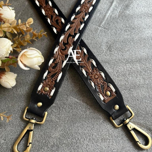 เข็มขัดหนังสีน้ำตาลงานประดิษฐ์ด้วยมือรุ่นใหม่เข็มขัดหนังสไตล์ตะวันตก - Product Image 1