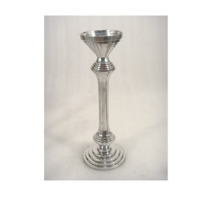 <b>Silver</b> Metal Pillar Candle Holder for Home Decor - Product Image 1