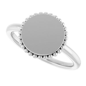 Rose Gold Plated Beaded Signet <b>Ring</b> Engravable Retro Trendy Hip-Hop Fashionable Inlay Championship <b>Ring</b> Casual Style Gift - Product Image 5