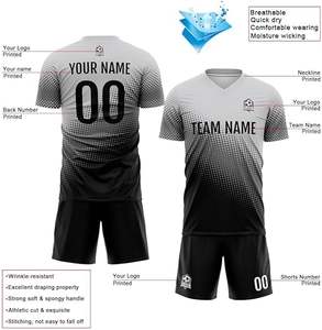 Uniforme de fútbol juvenil de alta calidad, patrón de lunares 3D, Jersey que absorbe la humedad, pantalones cortos, tamaño 2-12Y, cuello en V, conjuntos transpirables para niños - Product Image 5