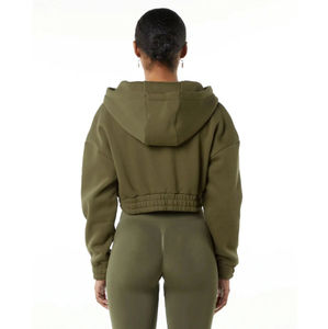 Sweat à capuche en polaire surdimensionné pour femme, personnalisé, décontracté, à capuche, court, élégant, confortable, 100% coton, écologique - Product Image 4