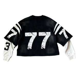 เสื้อยืดโอเวอร์ไซส์สองชั้นแบบสั่งทำพิเศษ เป็นมิตรกับสิ่งแวดล้อม ป้องกันรอยยับ สไตล์สตรีทแวร์ ผ้าฝ้าย 100% สำหรับฤดูใบไม้ผลิและฤดูร้อน สีซีดแบบโดนแดด ตัดเย็บแบบยูนิเซ็กส์ - Product Image 4