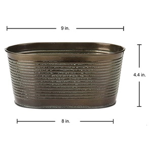 Jardinière de fleurs en fer galvanisé de forme demi-ronde, nouvel arrivage, Pots de jardin en métal et jardinières disponibles au prix le plus bas, Offre Spéciale - Product Image 6