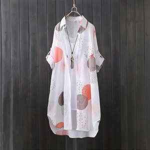 Camisas de mujer impresas informales personalizadas 100% algodón orgánico camisa al por mayor diseño elegante camisas de verano para mujer - Product Image 6