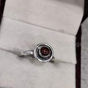 Anillo de Mujer con Piedra Natural de Ojo de Tigre, Piedra de Nacimiento de Junio, Diseño Bohemio, Joyería Hecha a Mano, Plata de Ley 925 - Product Image 2