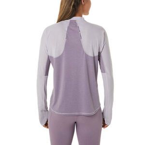 ชุดกีฬายิมออกกําลังกายแขนยาวผู้หญิงครึ่งซิปเนื้อขาตั้งด้านบนปกเสื้อสวมหัวซิปเสื้อสําหรับสุภาพสตรี - Product Image 2