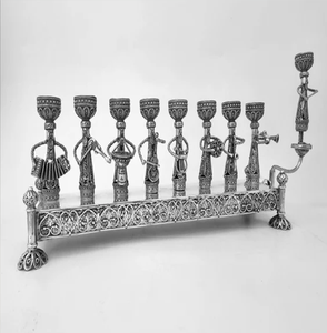 Centre de table moderne Menorah juive pontée en or Hanukkah, Menorah juive en métal 9 bras Hanukkah disponible à des prix de gros bon marché - Product Image 6