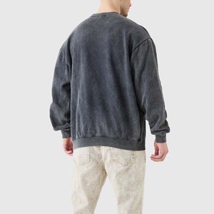 100% coton basiques Streetwear nouveau Style hommes sweats Logo personnalisé confortable personnalisé hommes lavé à l'acide sweats - Product Image 3
