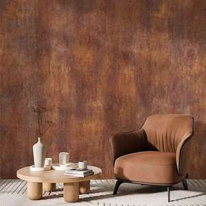 Papel pintado con textura de pintura artística, papel pintado desgastado retro americano, estilo industrial moteado marrón - Product Image 4