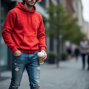 Sudadera de calle para hombre con logotipo personalizado de alta calidad, sudadera rasgada Vintage sin cuerdas, gota de lavado ácido, Sudadera con capucha desgastada Unisex - Product Image 6